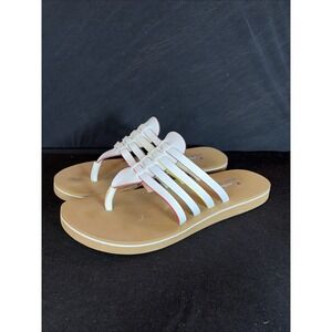 Bob's From Skechers Plush Foam White Thong Sandals, Size 9
